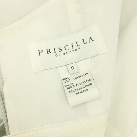 Priscilla of Boston Womens Silver Strapless Formal Back Zip Mini Dress Size 8 - Picture 12 of 15